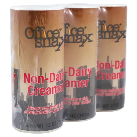 OFFICE SNAX Reclosable Powdered Non-Dairy Creamer, 12 oz Canister, PK3 PK OFX00020G